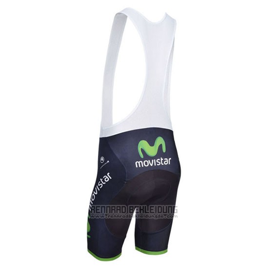 2014 Fahrradbekleidung Movistar Shwarz Trikot Kurzarm und Tragerhose